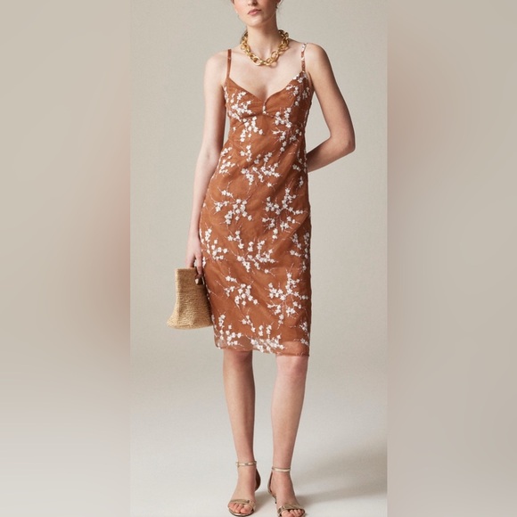 J Crew Collection Embroidered Slip Dress s 8 - Picture 3 of 6